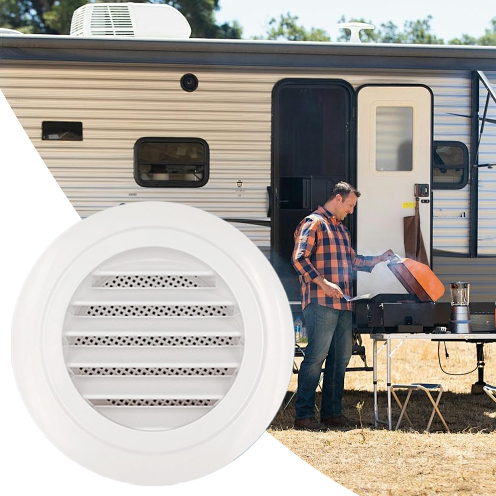 Cubierta de ventilación de CA de Repuesto para, Cubierta de Aire Acondicionado, Accesorios de caravanas, Piezas de ventilación para el hogar móvil para Vacaciones, Viajes, conducción Larga