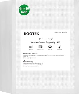 Kootek Vacuum Sealer Bags for Food, 100 Gallon 11" x 16" Vacuum Seal Bags, Commercial Grade, BPA Free, Pre Cut Freezer Bags for Food Storage, Meal Prep or Sous Vide