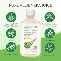 Vista 3 de AloeCure Jugo orgánico de aloe vera USDA hecho dentro de las 12 horas de cosecha – Jugo de aloe puro suplemento digestivo natural para apoyar