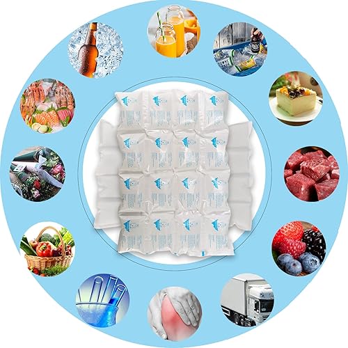 Miniatura 3 de Paquetes de hielo para envío y enfriadores de hielo seco para envío de alimentos congelados, paquete frío para bolsas de almuerzo, hojas de hielo