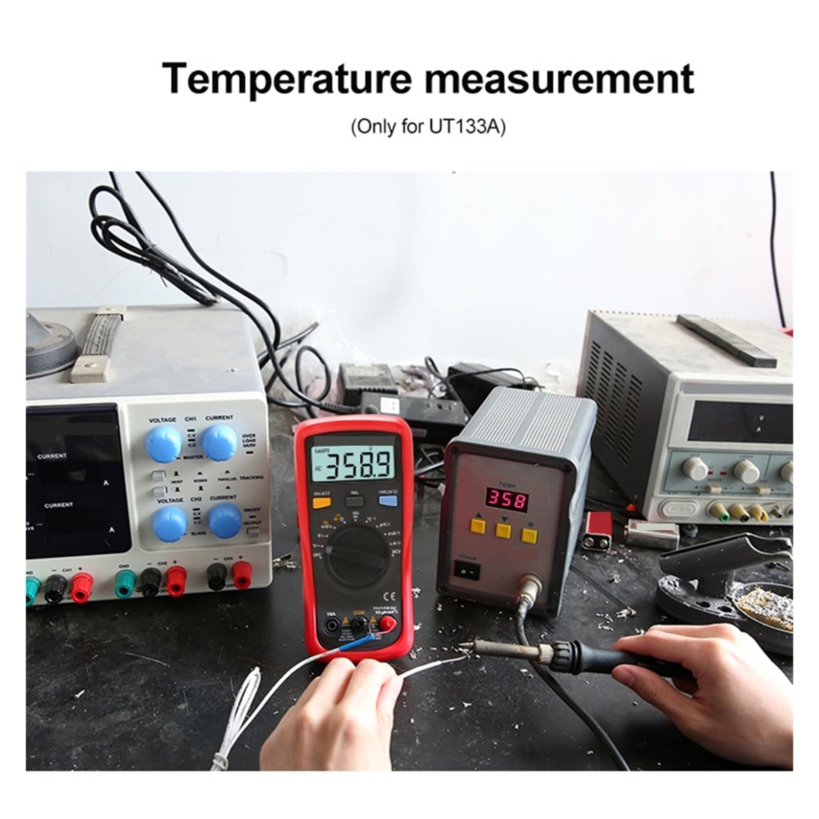 Multimetr Cyfrowy Profesjonalny Tester Miernik Napięcia AC DC Amperomierz Pojemnościowy Instrumenty Elektryczne Bezpieczny, Praktyczny, DokłAdny(133A)