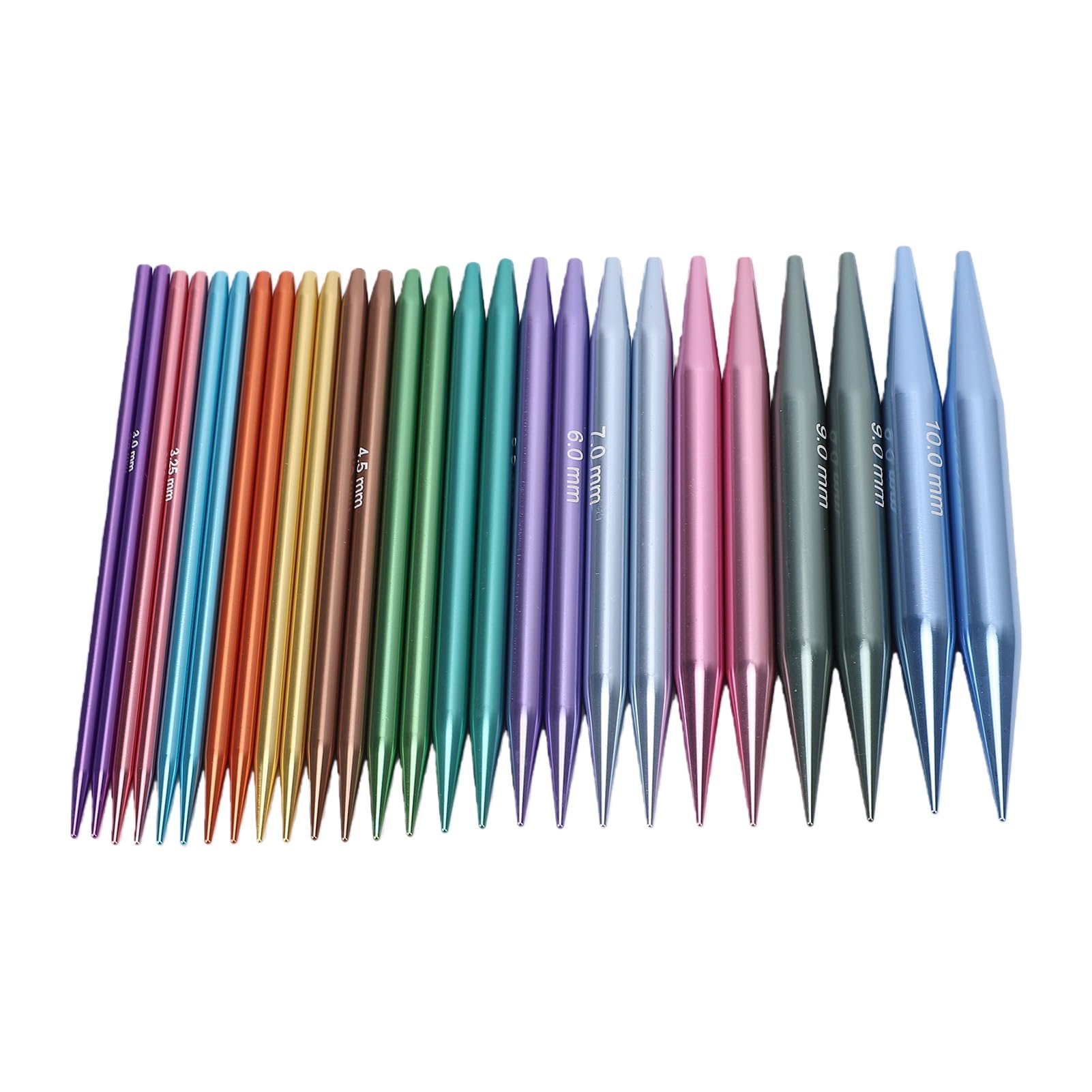 Gonetre Agujas de Tejer Circulares Intercambiables de 3 Mm a 10 Mm con | Agujas de Aluminio de Acero Inoxidable, Superficie Lisa para Coser sin Esfuerzo, Adecuadas para Calcetines, Bufandas,