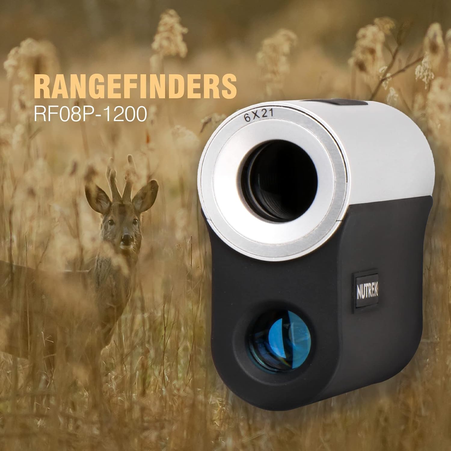 NUTREK Powerful Laser Range Finder with 6X Magnification and 1300 Yard Range - Ideal for Hunting and Golfing with Extra Bright Field of View