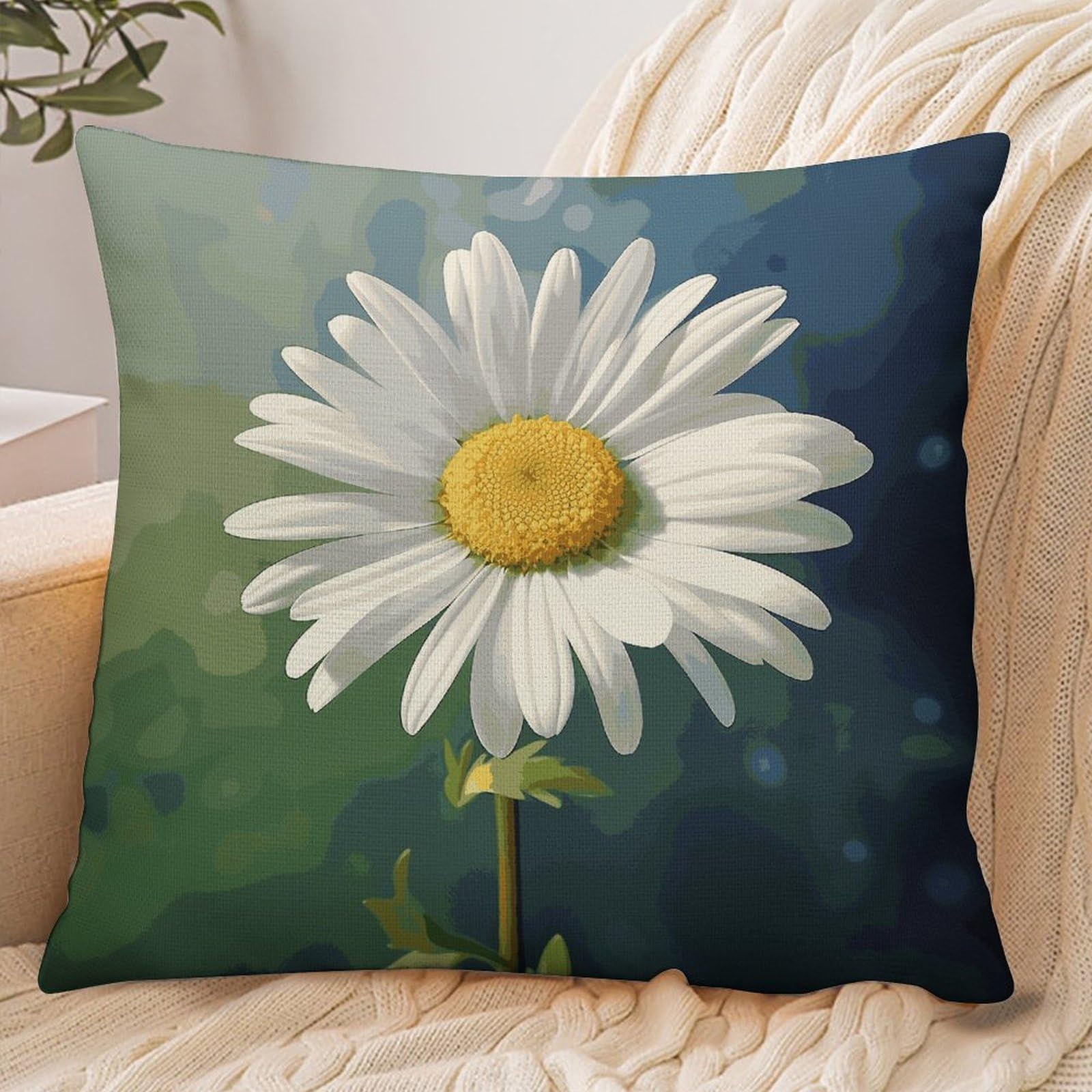 Fekiloot Style Daisy Flower Pillowcase Pillow Sham Pillow Case