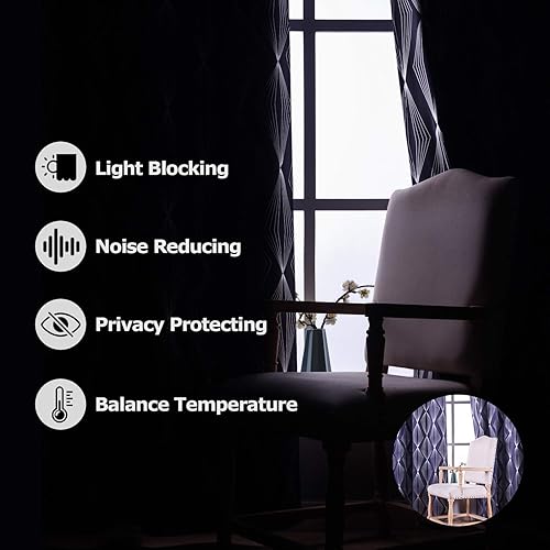 Miniatura 5 de Anjee - Cortinas opacas con estampado de diamantes