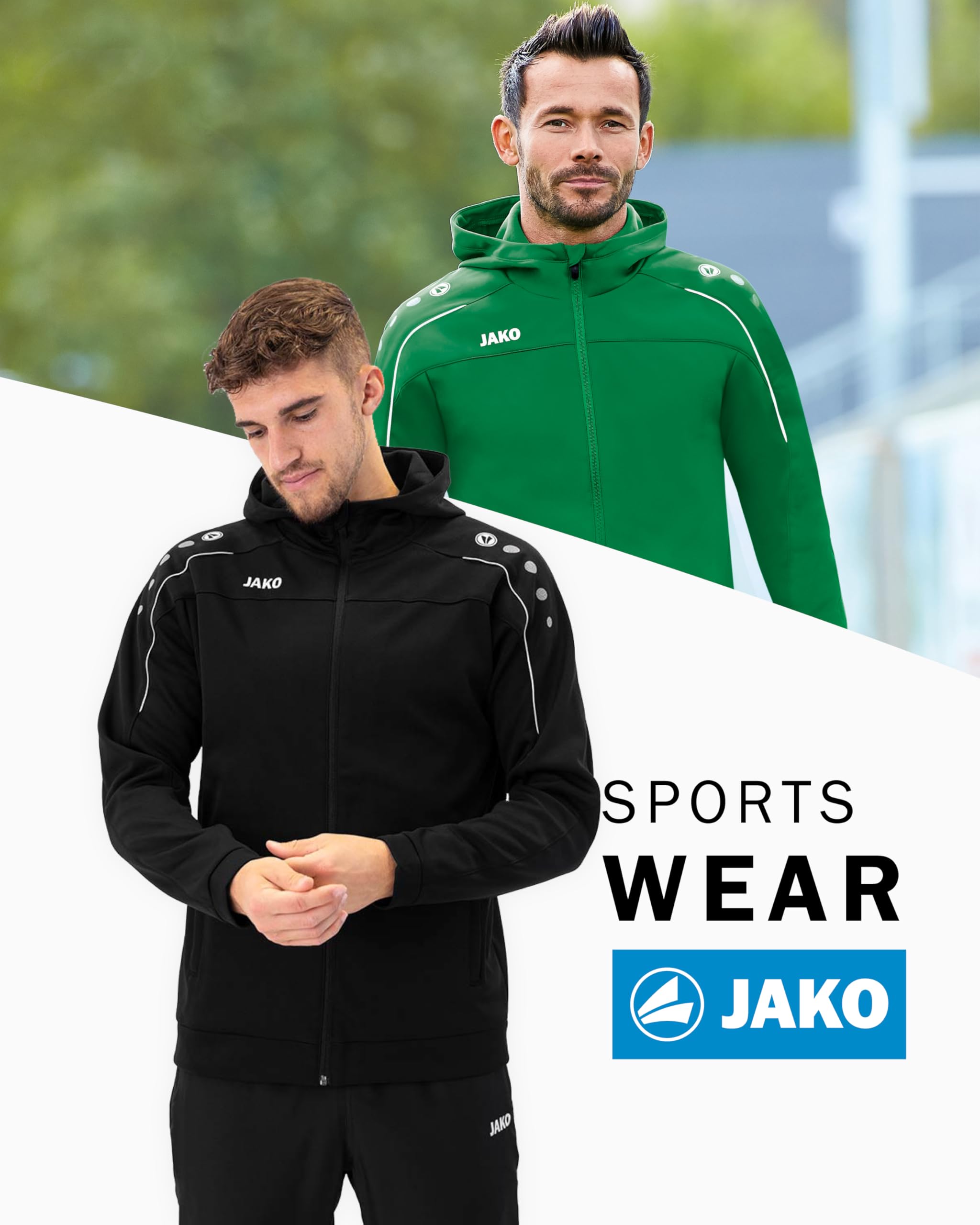 JAKO Męski dres treningowy poliester Classico z kapturem, czarny, M, M9450
