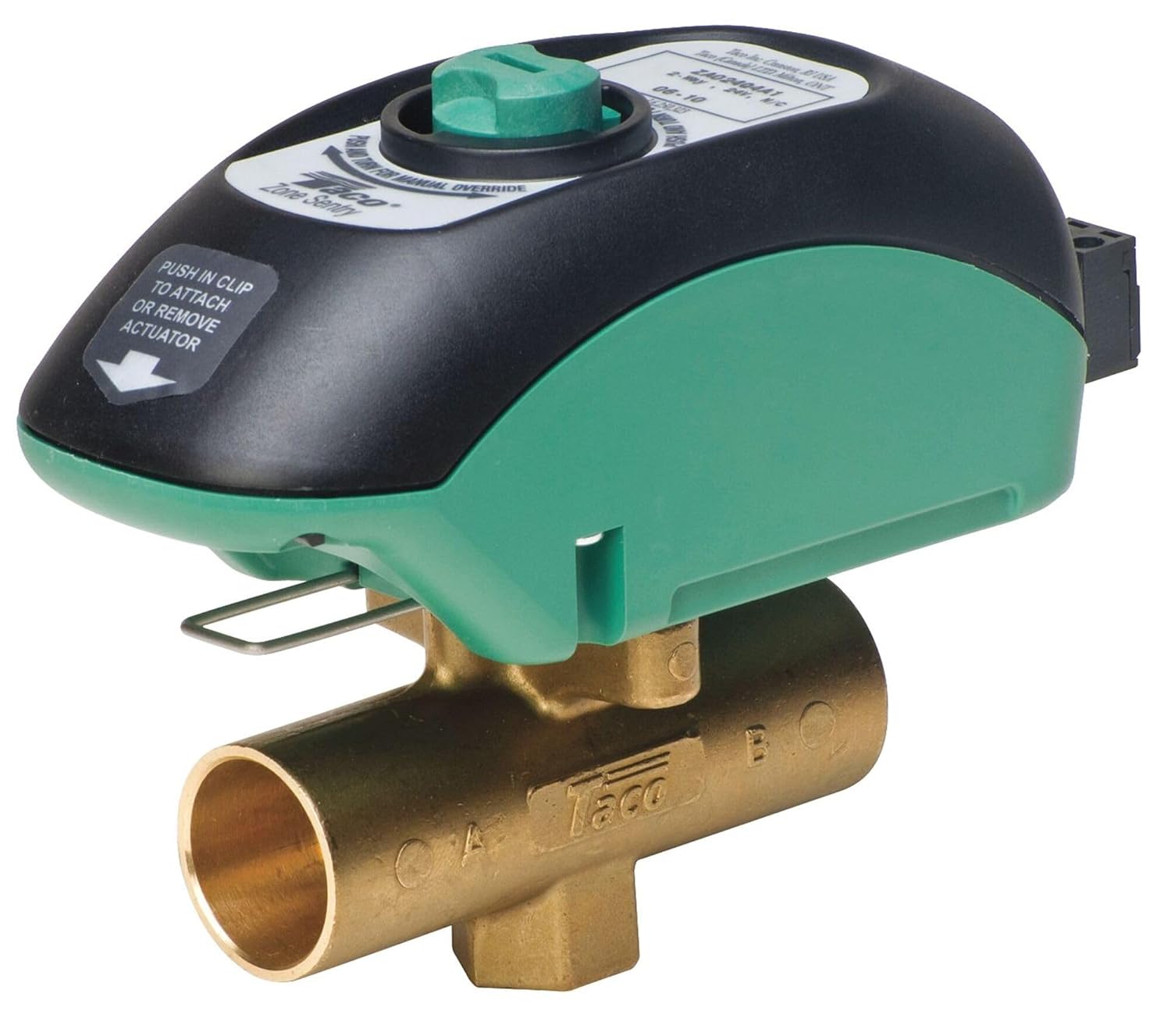 Taco Two Way, Normally Closed, Closed System NPT 1 Motorized Zone Valve, 24VAC, 8.9Cv, 2-Pin Screw Connec