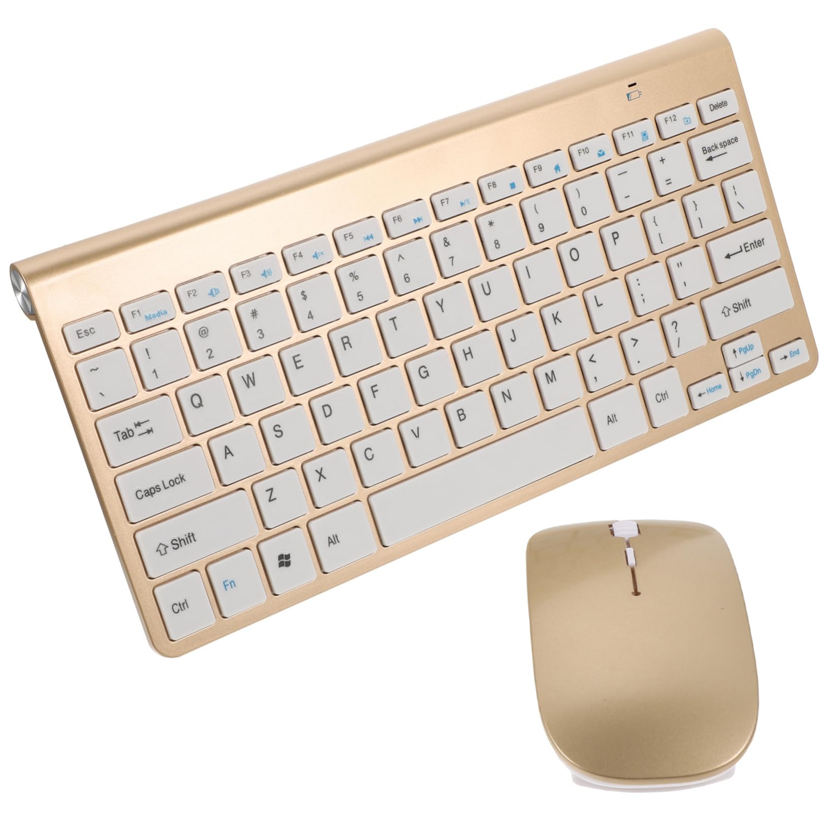 Combo Tastiera e Mouse Wireless Ghz Tastiera Multimediale Led Mouse Compatto Plug and Play Durevole Sospensione Automatica Ricezione Fino Metri