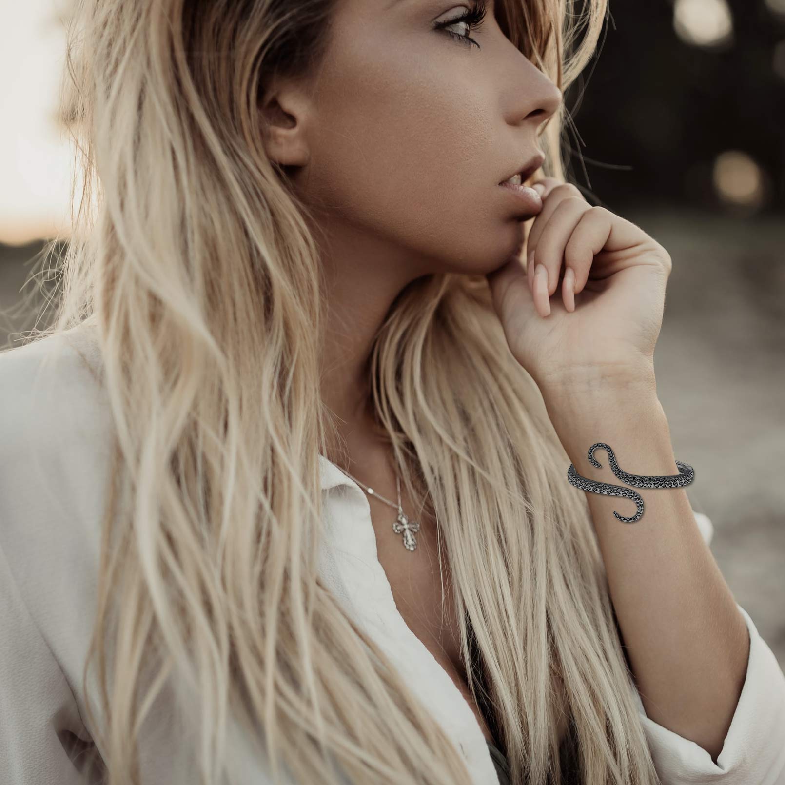 RechicGu Octopus Tentacle Animal Sea Ocean Hinged Open Bracelet Bangle Arm Cuff Scary Horror Goth