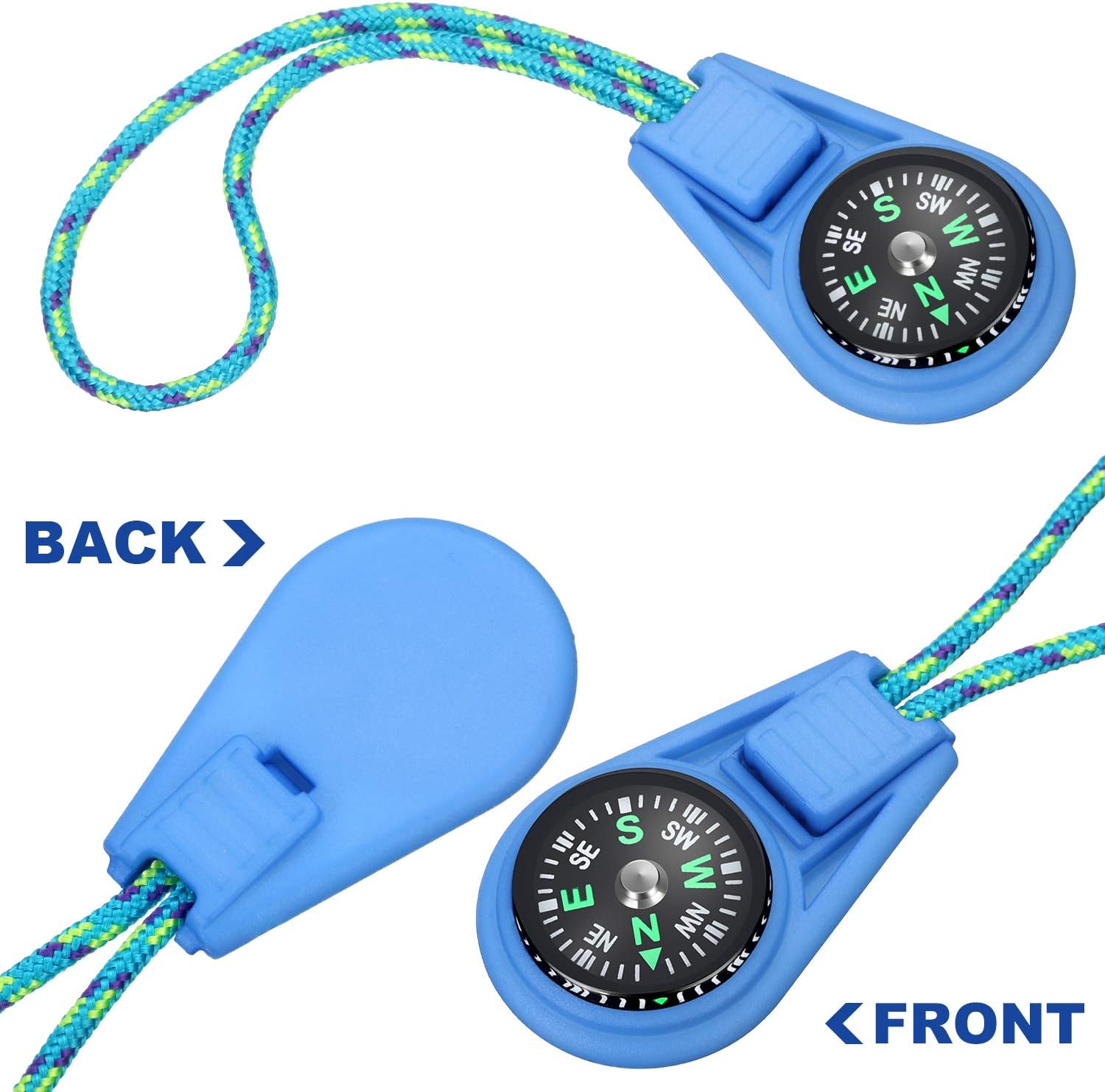 Multi-Color Mini Survival Compass Outdoor Camping Hiking Pocket Compass Liquid Filled Mini Compass on Cord for Emergency Survival Kits Watchband Paracord Bracelet Necklace Key Chain