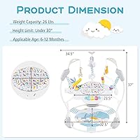 Vista 9 de INFANS Centro de actividades para bebés, centro de juego 3 en 1 con música, luces, juguetes interactivos, asiento giratorio de 360°, 3 alturas Azul