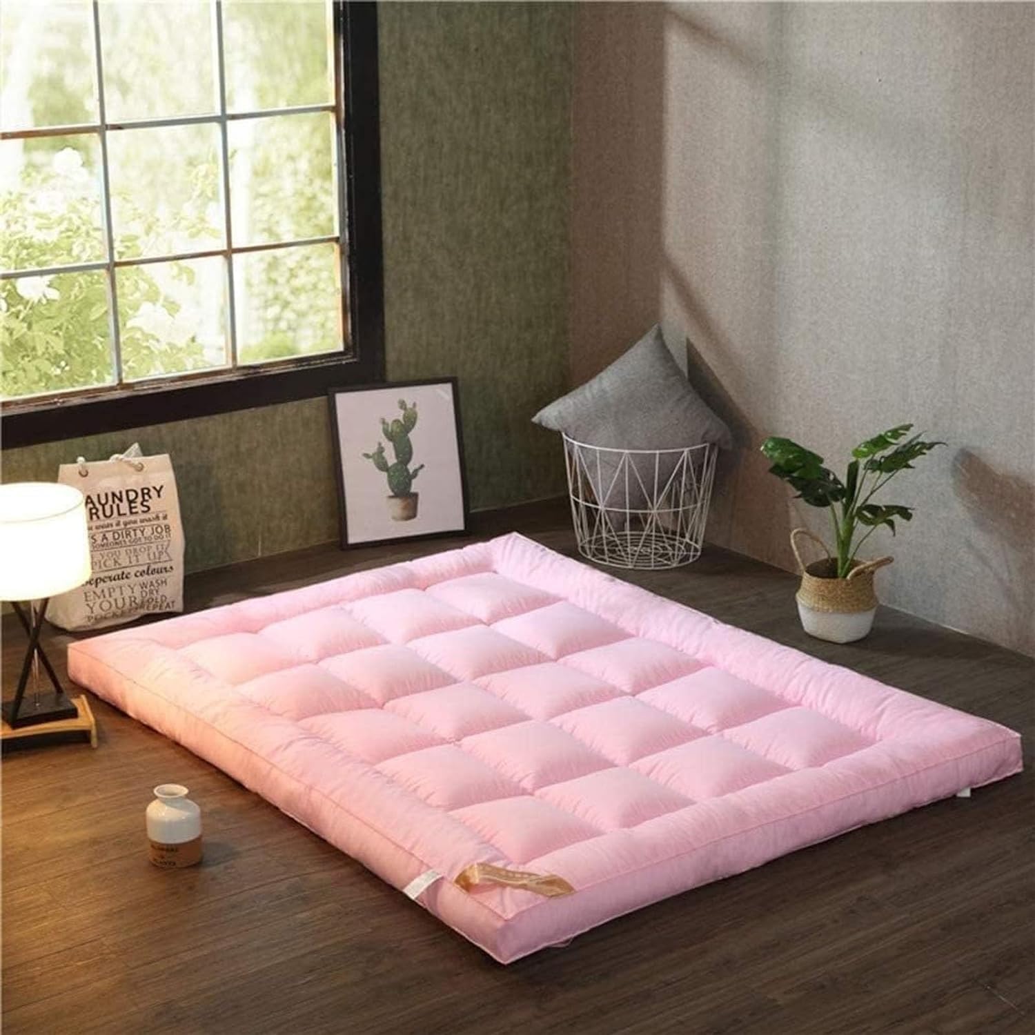 Verdickte Boden-Futon-Matratze, Japanische Tatami-Matratze, Faltbares Schlafkissen, Studentenwohnheim-Matratze, Tragbare Camping-Matratze, Einzel-Doppelmatratze (Color : B, Size : 180x200cm)