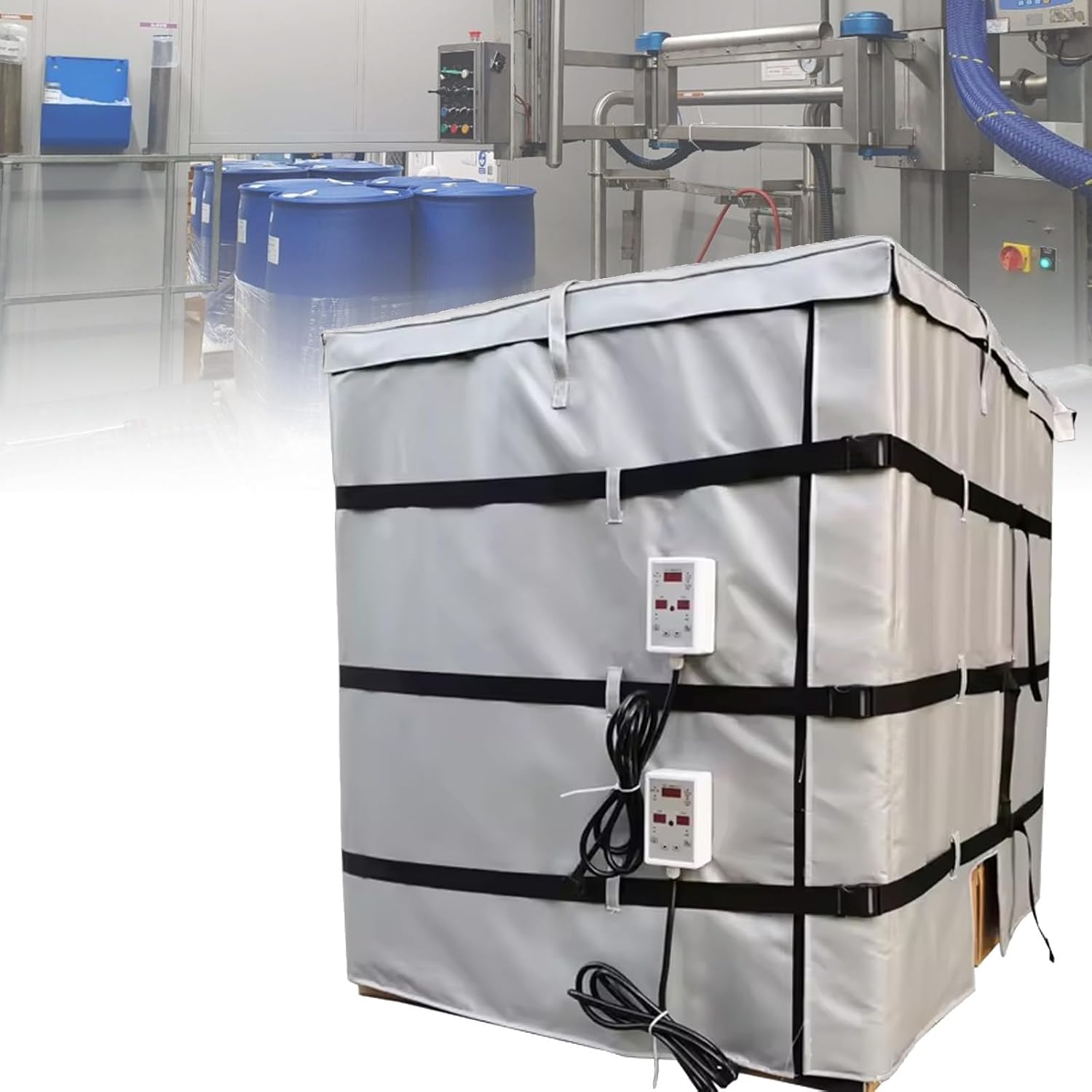 Electric Heating Blanket for 1000L Ton Barrel, Waterproof 220V with Adjustable 0-150℃ Temperature Controller, Ideal for Industrial Heating Solutions
