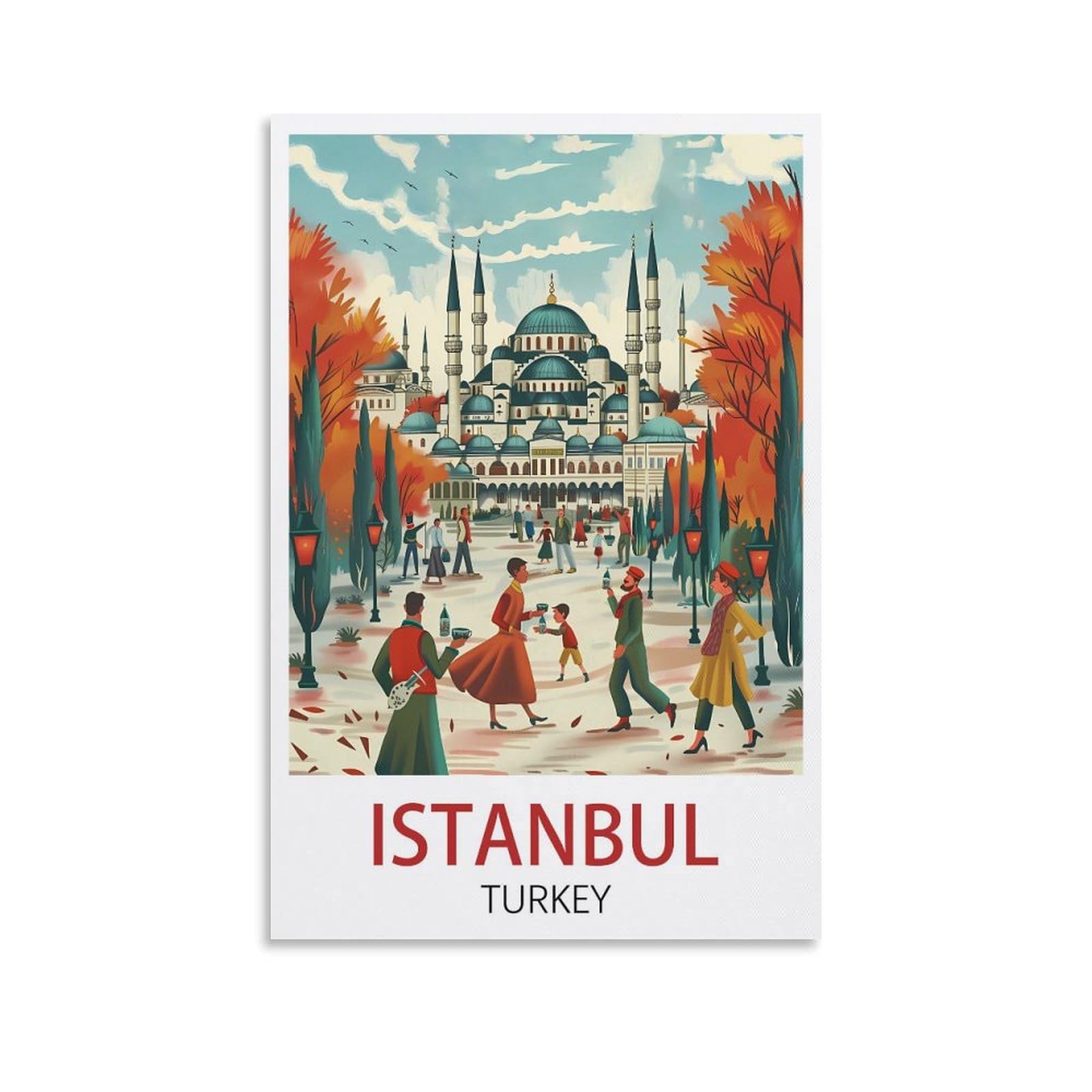 LCYUAOPP Istanbul Turkey Vintage Travel Poster 12x18inch(30x45cm) Canvas Art Poster And Wall Art Picture Print Modern Family Bedroom Decor Posters