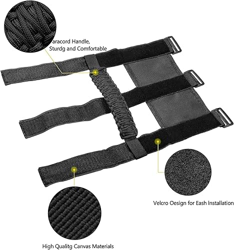 Vista 124 de 4 asas de agarre de barra antivuelco compatibles con Jeep Wrangler JLU JK JKU TJ YJ LJ JT JL y Gladiator JT 1987-2021 UTV y ATV, se adapta a barras