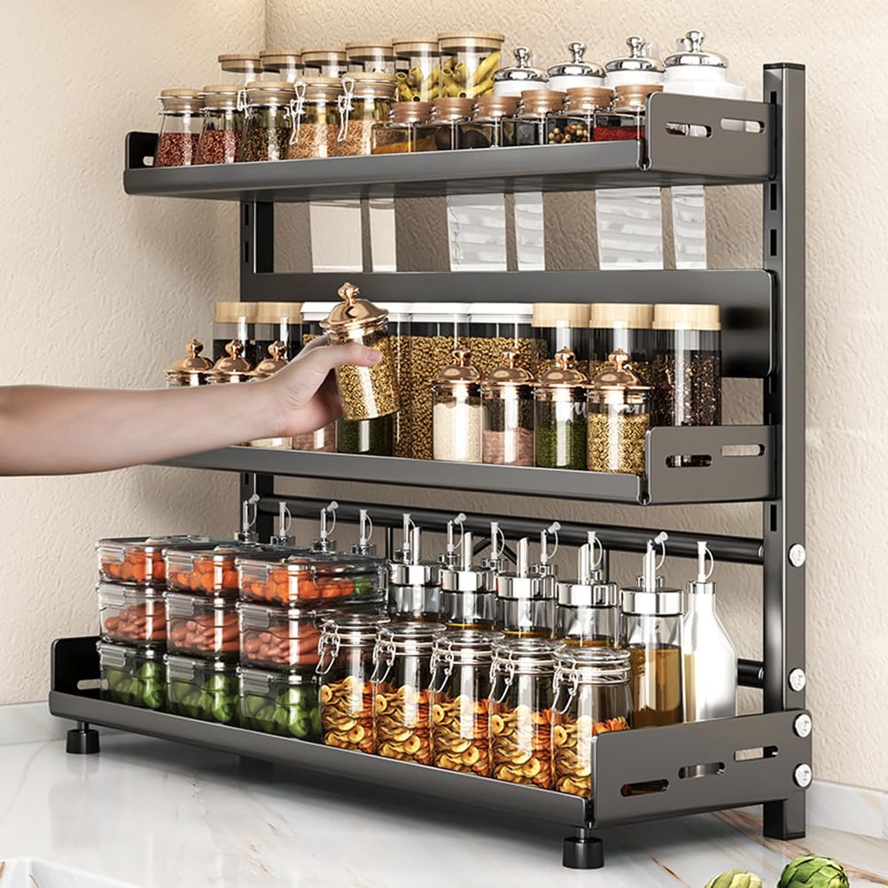 Étagère À Épices À 2 Niveaux For Comptoir Et Armoire, Pots Non Inclus