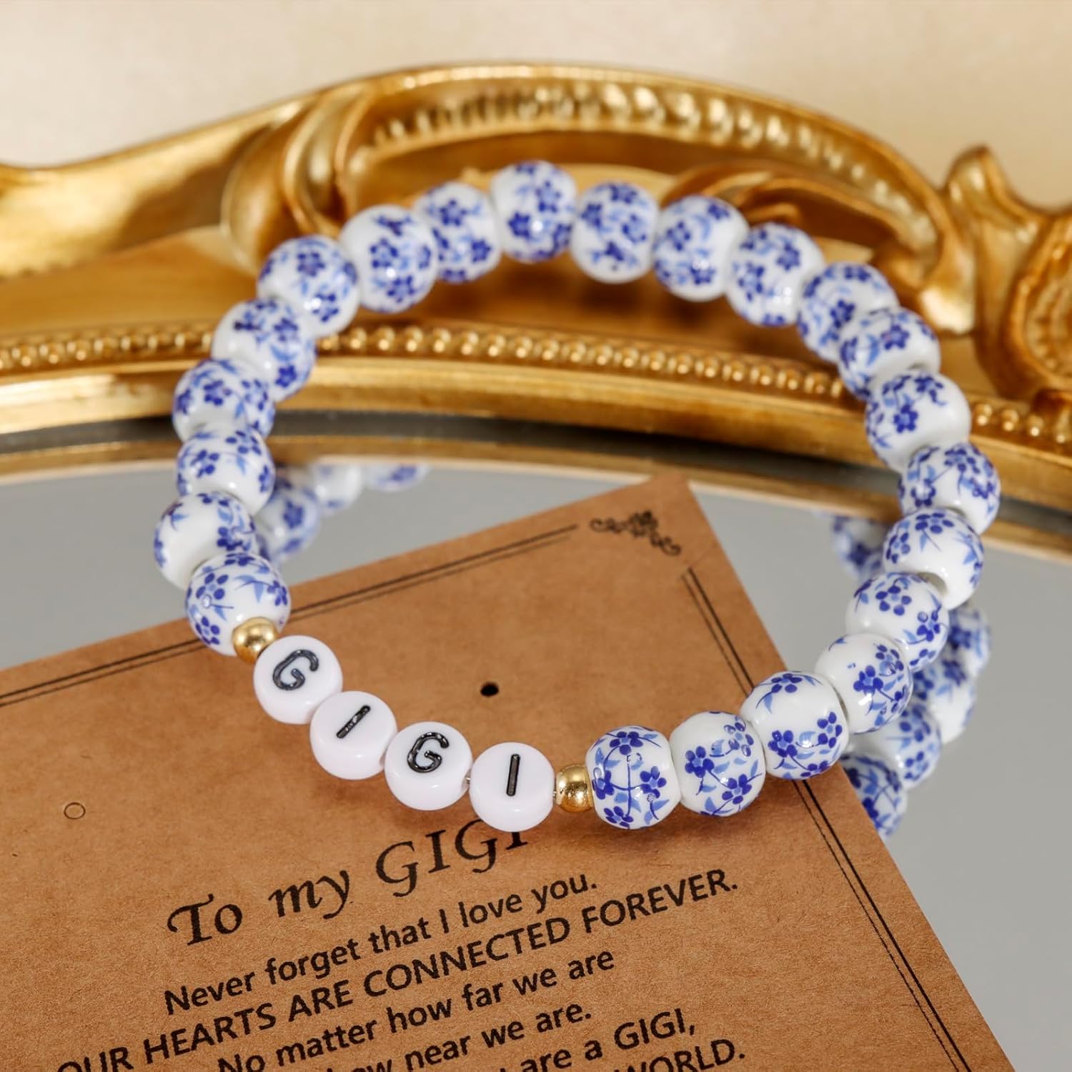 Kivosliviz Gigi Gifts from Grandson Granddaughter Grandkids Mothers Day Women Gigi Bead Bracelet - Image 4