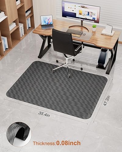 Vista 24 de Blvornl Tapete grande para silla de oficina para suelo de madera dura, tapete para silla con ruedas para madera dura, protector de suelo duro Gris