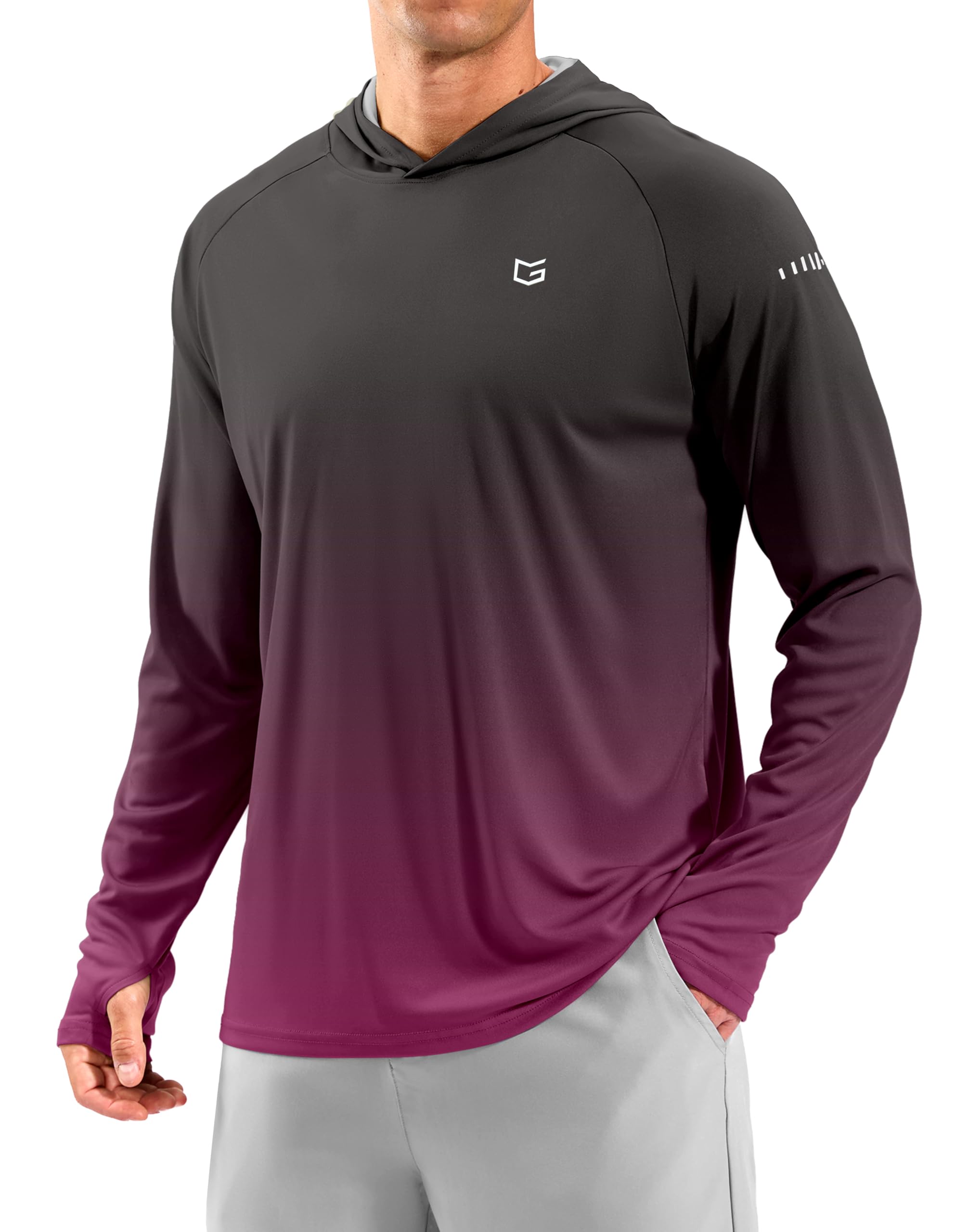 Men's Sun Protection Hoodie Shirts Long Sleeve UPF 50+ Swim Shirts