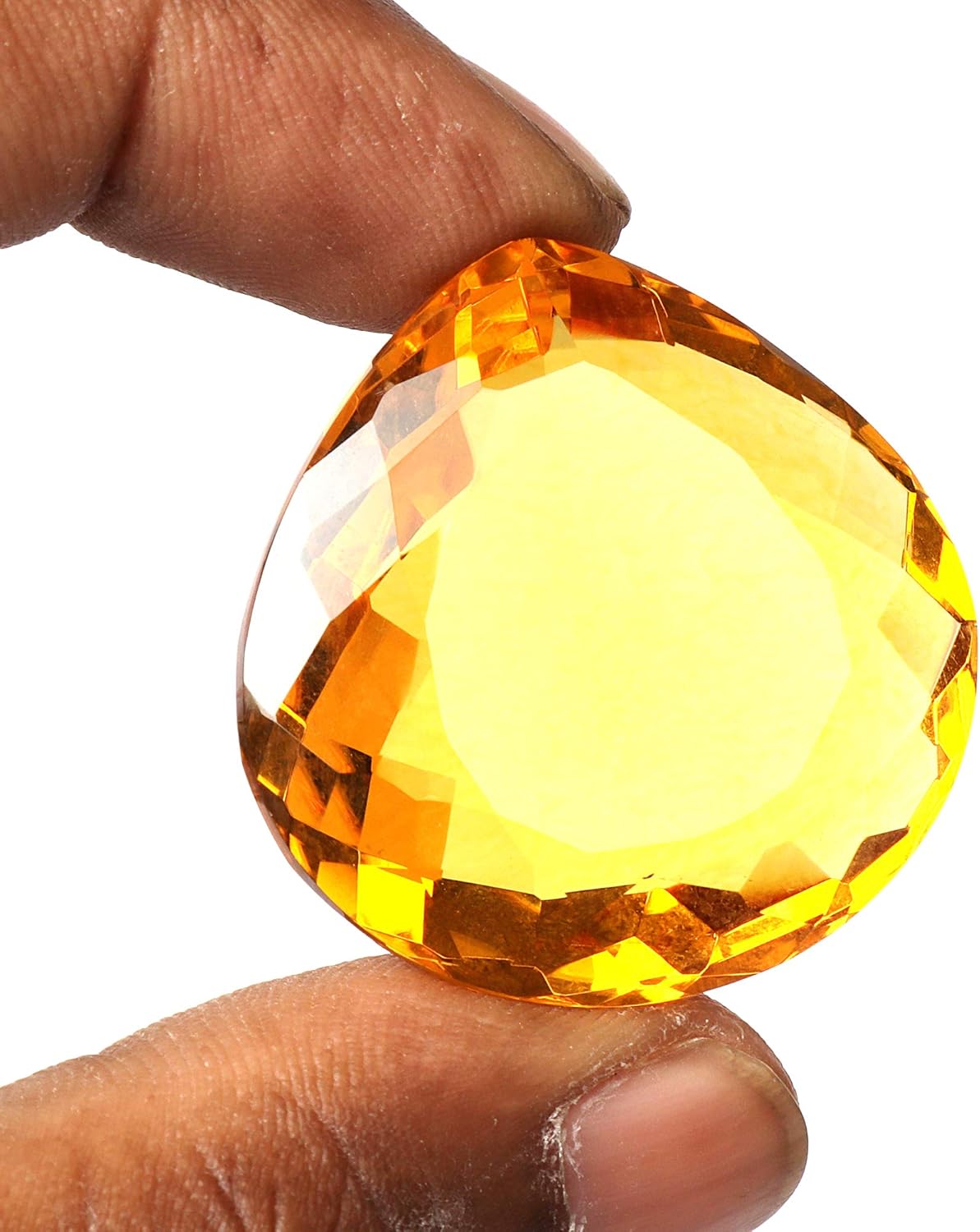 Real-Gems 106.45 Ct Yellow Citrine Pear Shaped Loose Gemstone