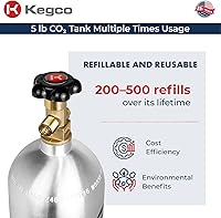 Vista 5 de 5 lb. Aluminum Co2 Tank Compressed Gas Air Cylinder