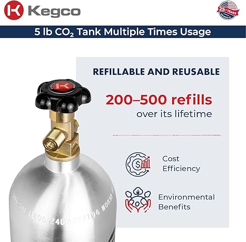 Miniatura 5 de Cilindro de aire de gas comprimido de tanque de CO2 de aluminio de 5 lb