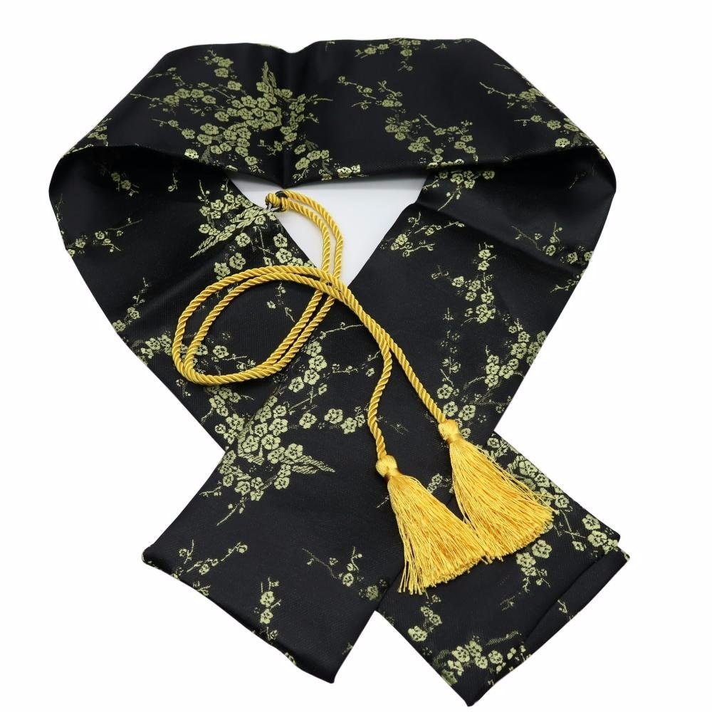 Custodia in seta per wakizashi, tanto o katana giapponese, astuccio lunghezza di 130 cm, di colore nero, per spade giapponesi