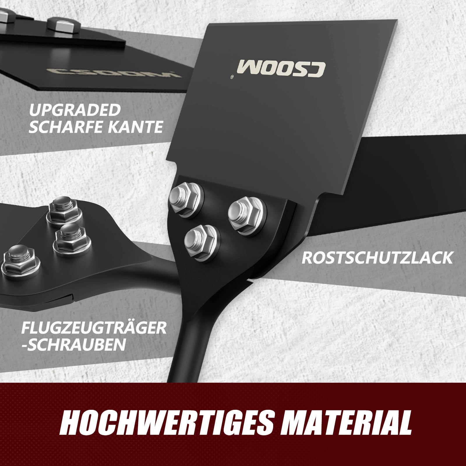 CSOOM SDS plus Burin à Spatule 250 x 100mm avec lame de rechange 125mm, vis et une paire de gants antidérapants gratuits - Grattoir pour sol pour enlever la colle à plancher