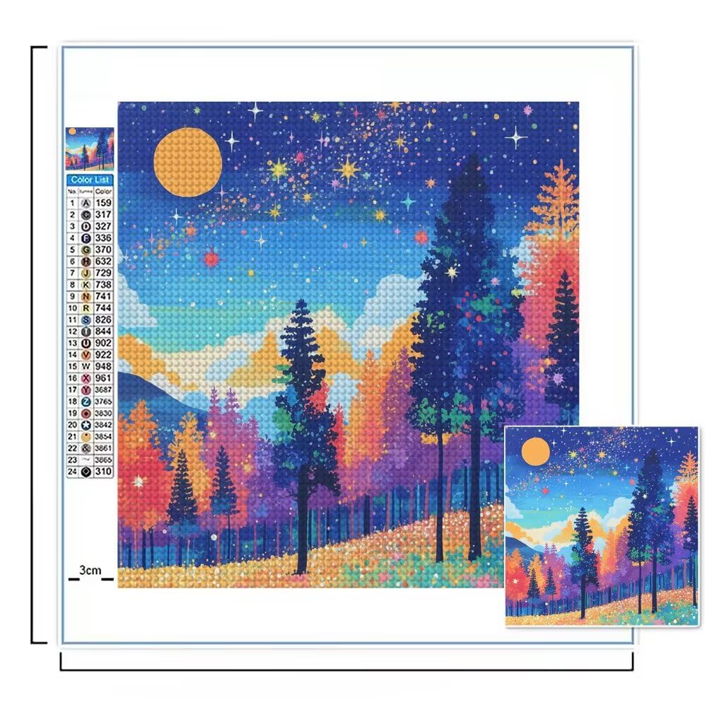Diament Malarstwo Sen Diamentowa Sztuka Las Rysunek Diamentowy Obraz Diamentowy Obraz Pełny Zestaw Dorosłych 5D DIY Puzzle Ścieg Krzyżowy Mozaika Szkło Malowanie, Dekoracja Ściany Dom 50x70 cm S0620
