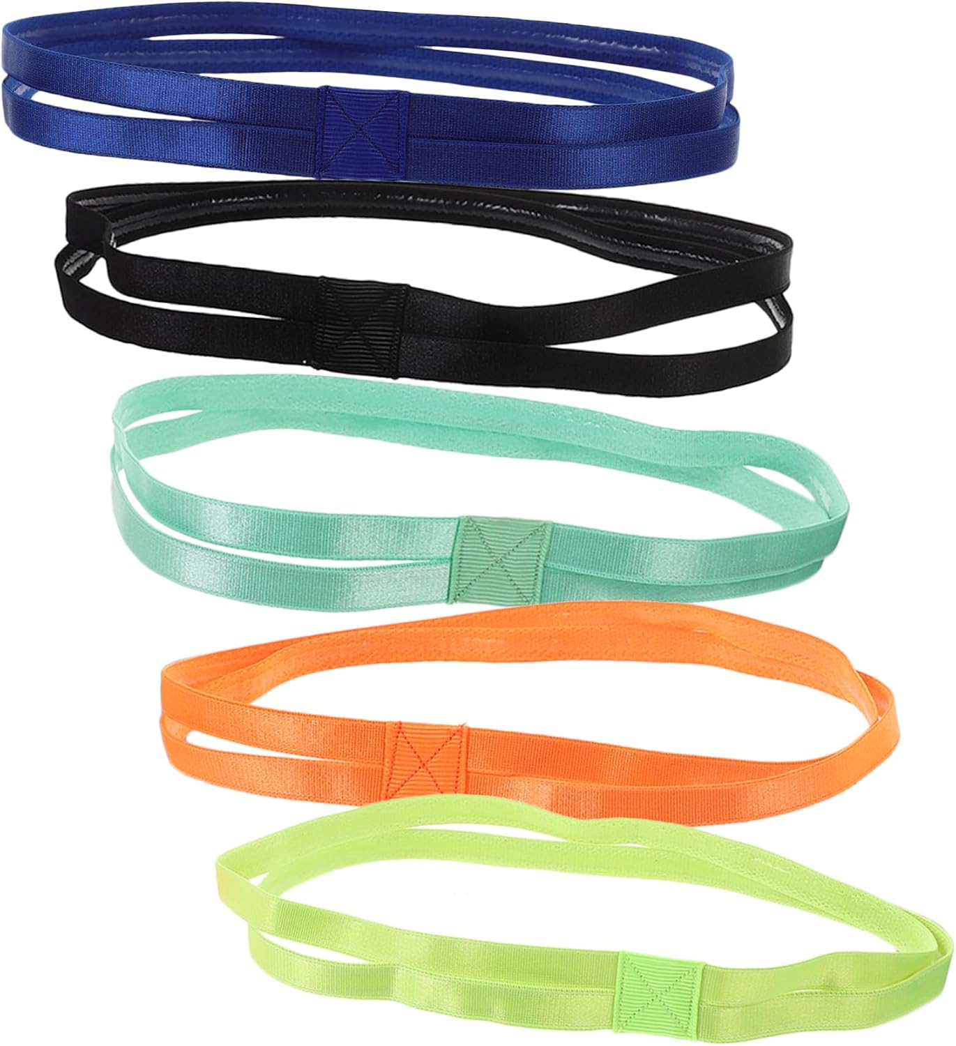 Toyvian Stretchy Slip Headbands for Sports Fitness and Yoga Elastic Hairbands Fluorescent and Comfortable and
