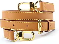 BEUDW Vachetta Leather Adjustable Crossbody Strap - Premium Split Cowhide Replacement Shoulder Belt for LV Handbags (1.8cm Wide, 110-132cm)