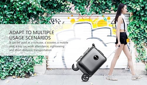 Miniatura 8 de Maleta portátil inteligente de 26 litros, scooter eléctrico ligero para viajes con bloqueo digital, impermeable y ligero (plateado)