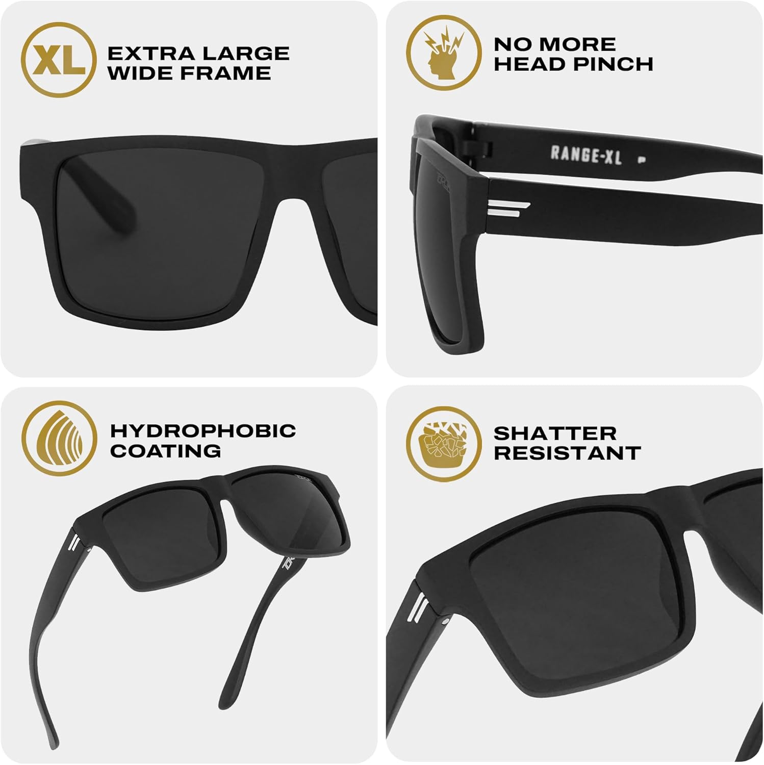 TOROE Super Dark Black Out Polarized Sunglasses Extreme Light Sensitivity Advanced UV Protection C4 Impact Resistant