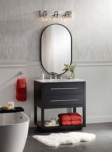 Miniatura 8 de Uttermost Rapido - Espejo de pared ovalado para tocador, moderno, marco de hierro negro mate, 24 pulgadas de ancho para baño, dormitorio, sala de