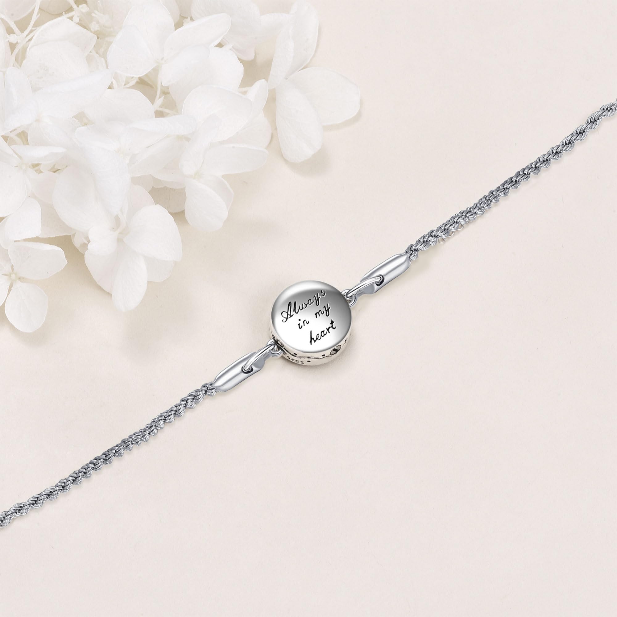 Pulsera de urna para cenizas, plata de ley 925, concha de abulón, joyería de cremación para cenizas, colgante de recuerdo, pulsera para mujer