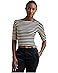 Lauren Ralph Lauren Striped Stretch Cotton Boatneck Tee - Main View