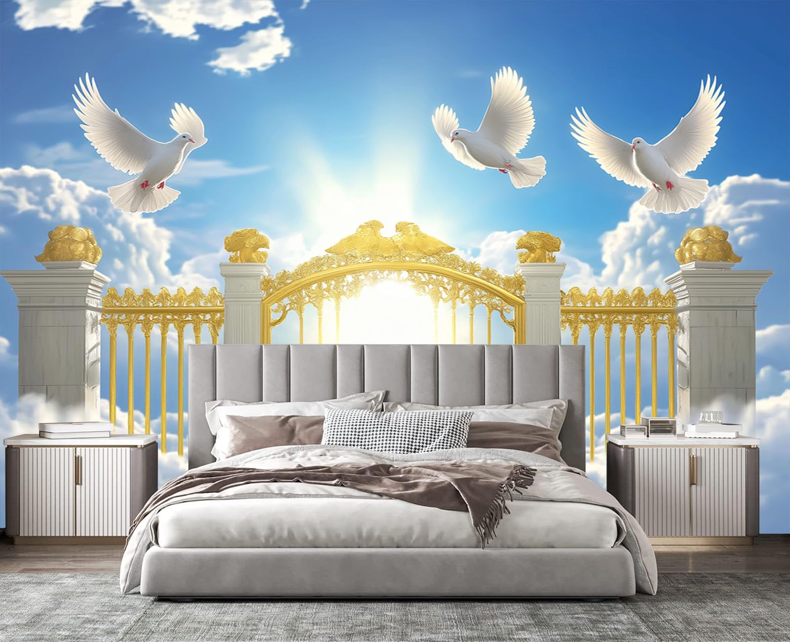 DLERFLOVR Heaven's Pearly Gates Murals for Walls - Large Christian