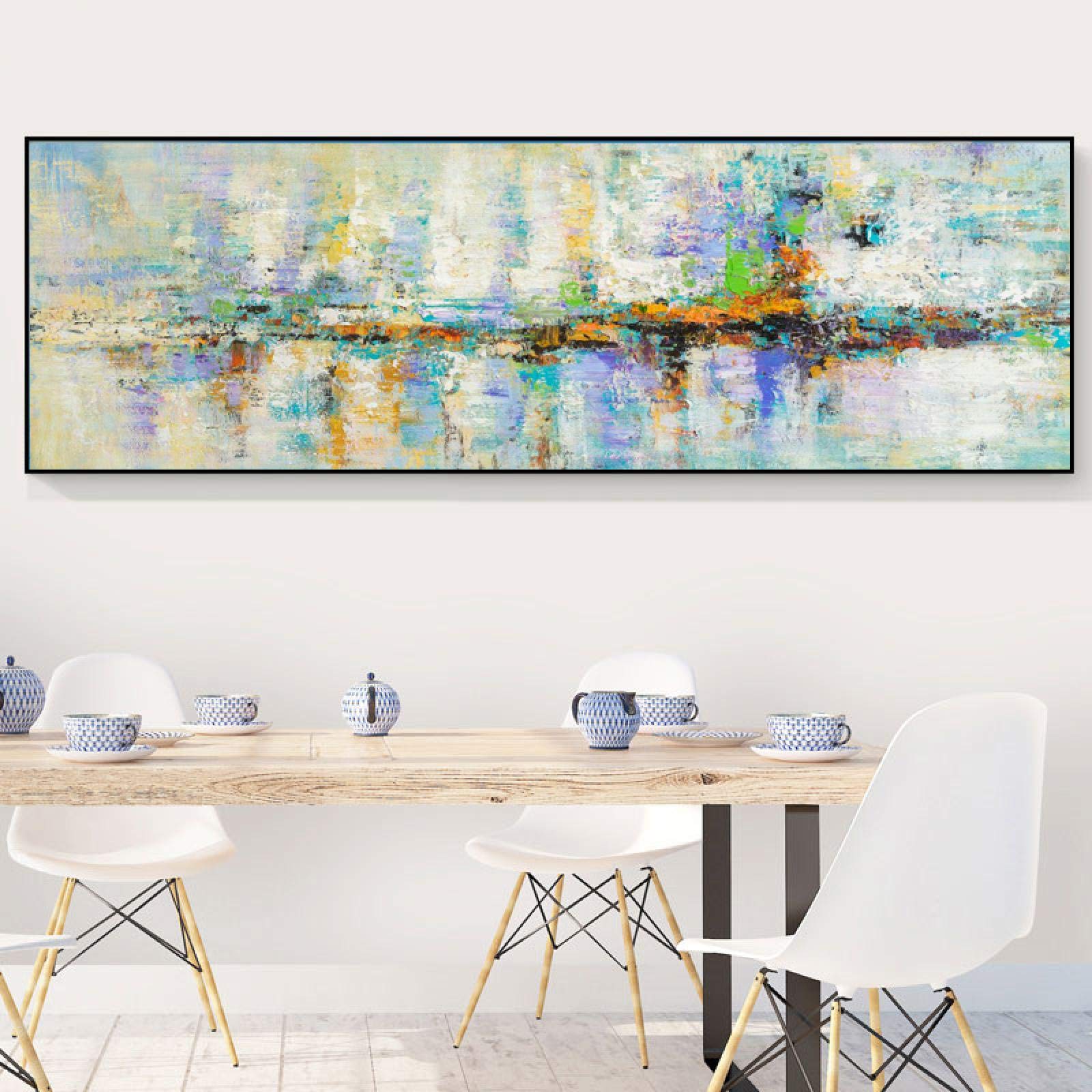 Tableau Moderne Sur Toile – Strig Format 200x90 Cm – Déco Salon Tendance