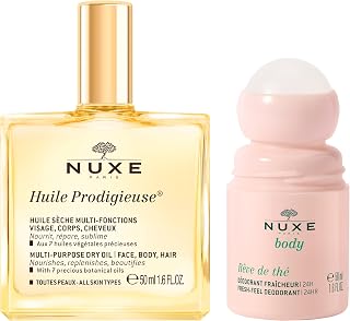 Huile Prodigieuse Multi-Purpose Dry Oil (1.6 Fl Oz) & Rêve de Thé Aluminum-Free Deodorant (1.6 Fl Oz) Skincare Duo for Nourished Skin & Long-Lasting Freshness
