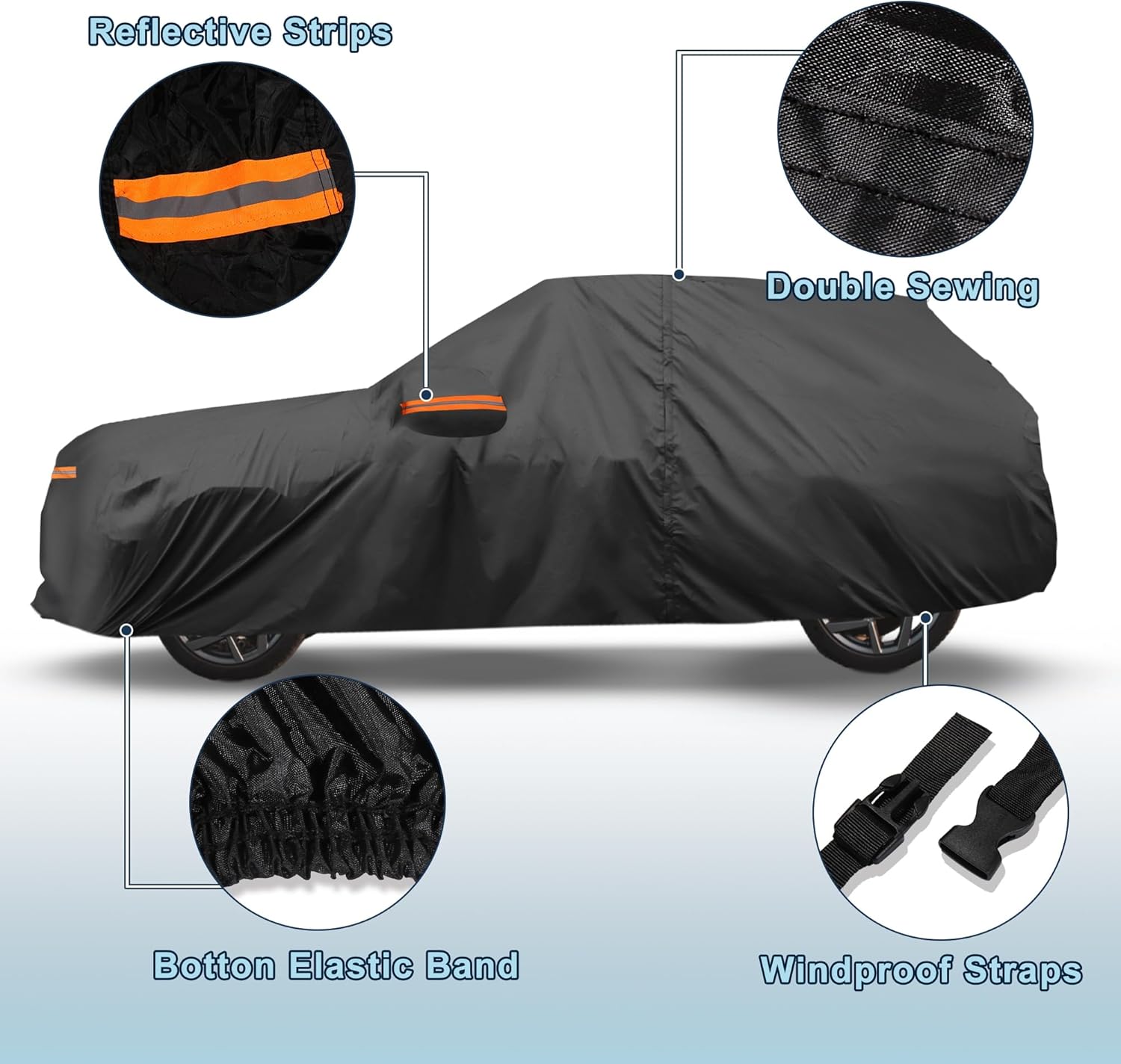 Car Cover Waterproof Custom Fit for Kia Seltos All Weather for Automobiles Outdoor Snow Sun Dust Protection Full Exterior Cover with Door Zipper