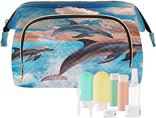 Kigai Ocean Dolphins Jumping Makeup Bag Cosme...