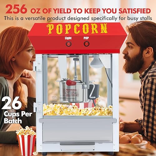 Miniatura 6 de Máquina de palomitas de maíz de 6 onzas, máquina de palomitas de maíz estilo bar, máquina de palomitas de maíz de 600 W, para fiestas de cine en