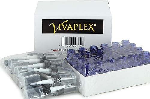 Miniatura 3 de Vivaplex, 24, azul cobalto, botellas de vidrio de 0.3 fl oz (1/3 oz), con pulverizador negro de niebla fina
