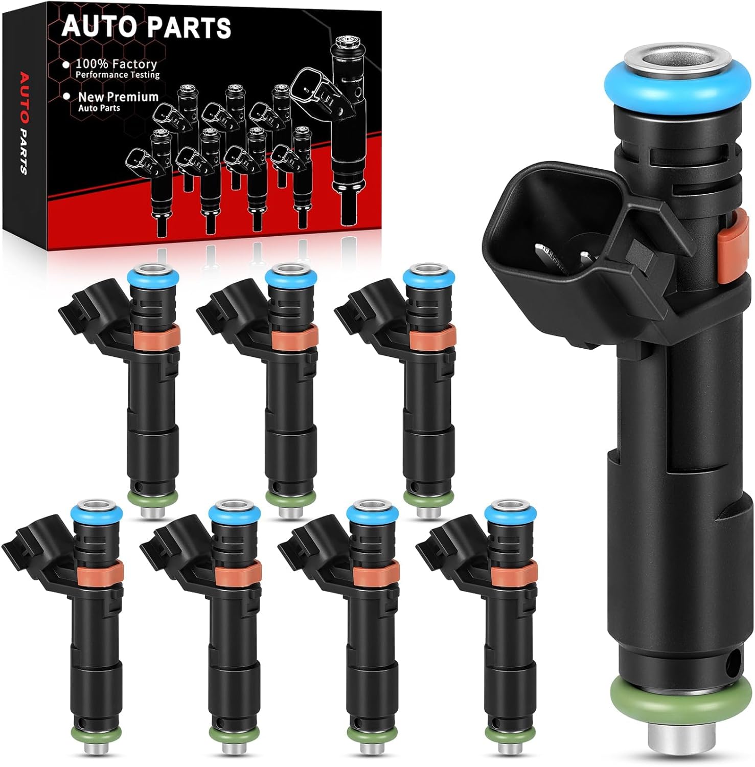 Upgraded Fuel Injectors V8 5.4L Fits for:-Ford F150 2005-2007, Expedition 2006-2007, F250 F350 Super Duty, for:-Lincoln Navigator Mark LT 2005 2006 2007, OE#FJ817, 4G2142 (8 Pcs)