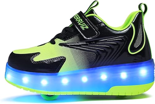 Miniatura 2 de BFOEL Zapatos de rodillo recargables para niños y niñas de 6 a 14 años con luz LED, tenis para jugar al aire libre, cumpleaños