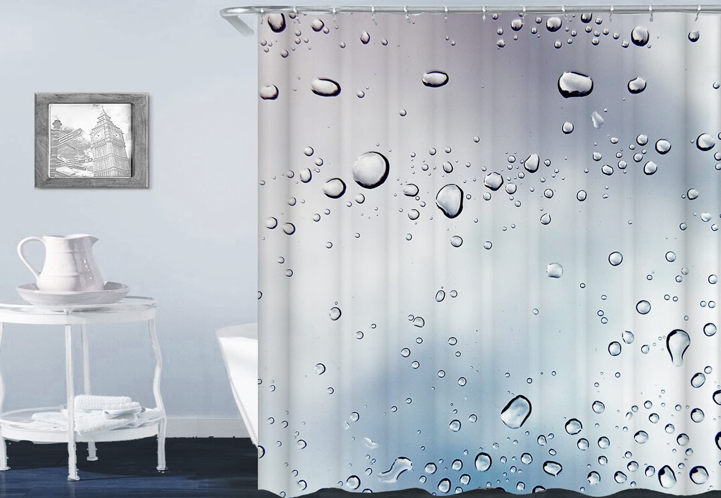 Rideau de douche imperméable KnSam anti-éclaboussures en polyester 165x200cm