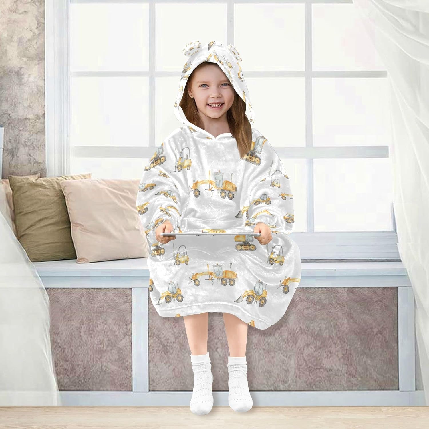 Ropa Hogar Niños Cálida Manta Con Capucha Niños - Tamaño Grande