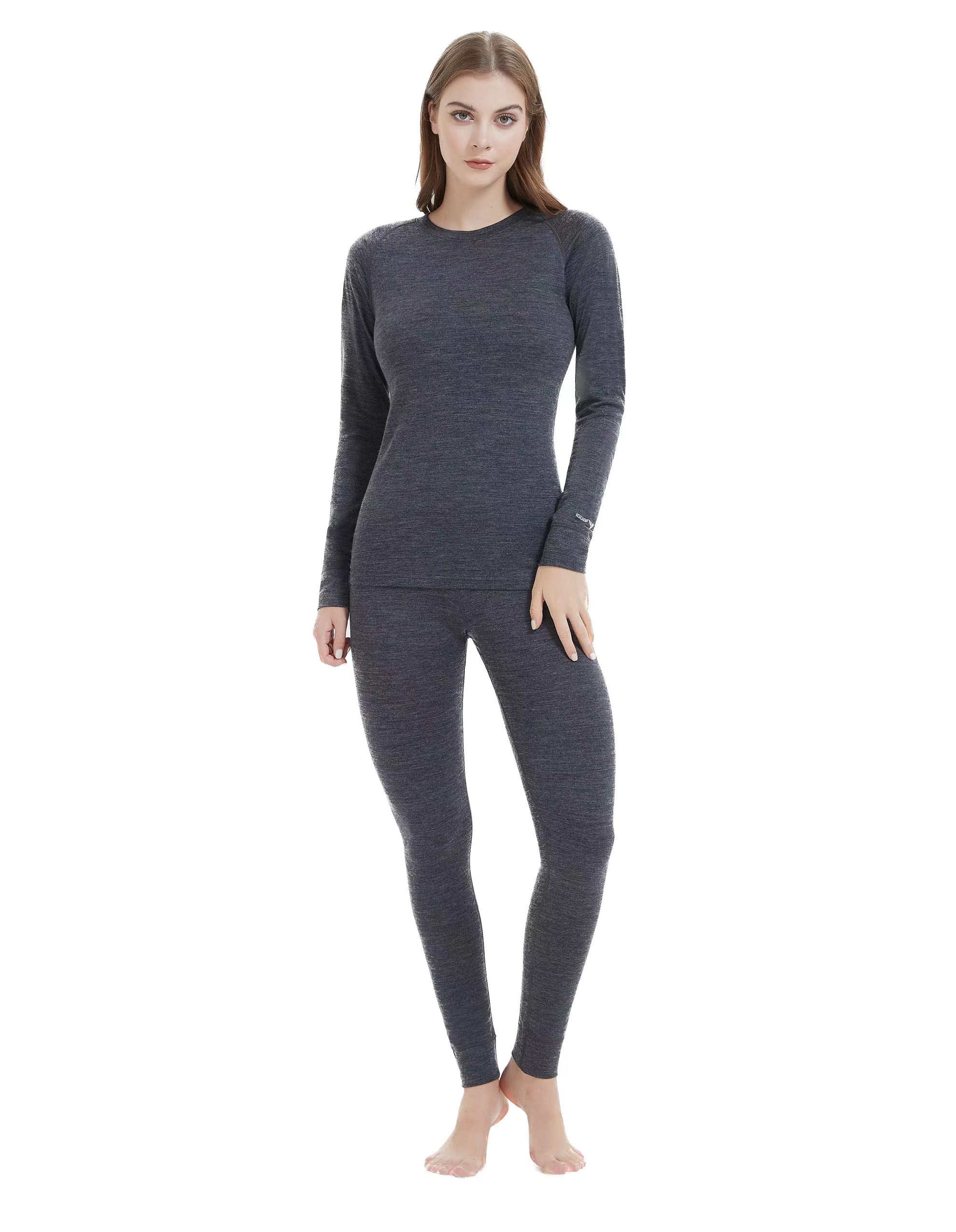 Iguana Womens 100% Merino Wool Base Layer Sets for Ski