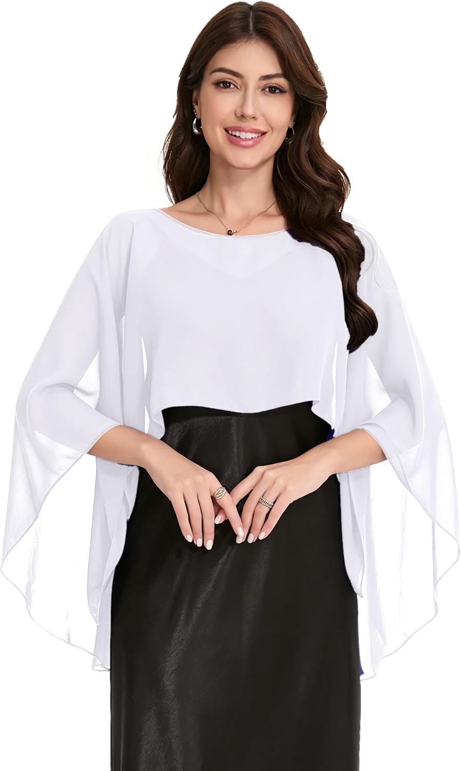 Sheer Shawls and Wraps for Evening Dresses Chiffon Capes for Women Soft Wedding Cover Up