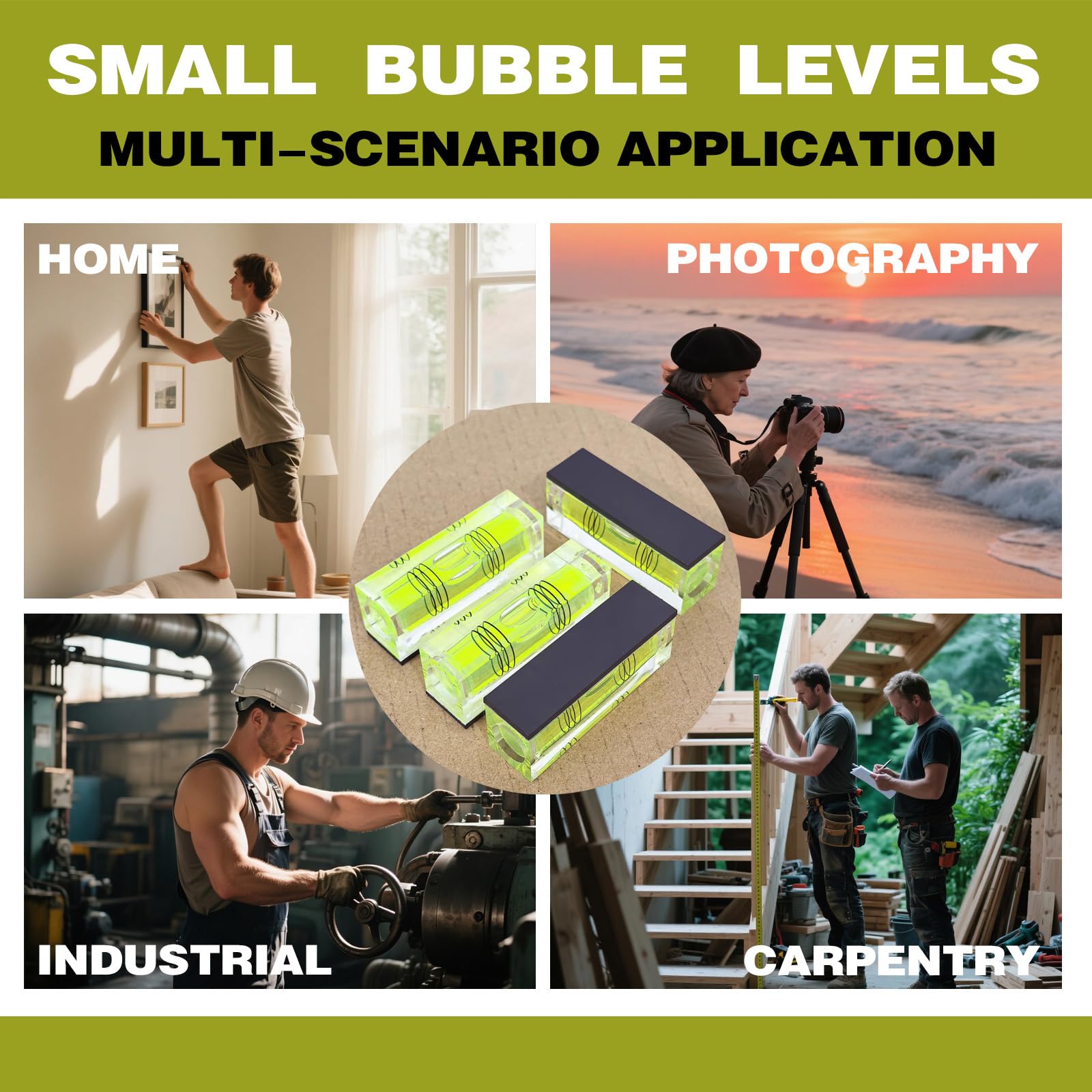 Magnetic Mini Bubble Levels - 4 Pack -5